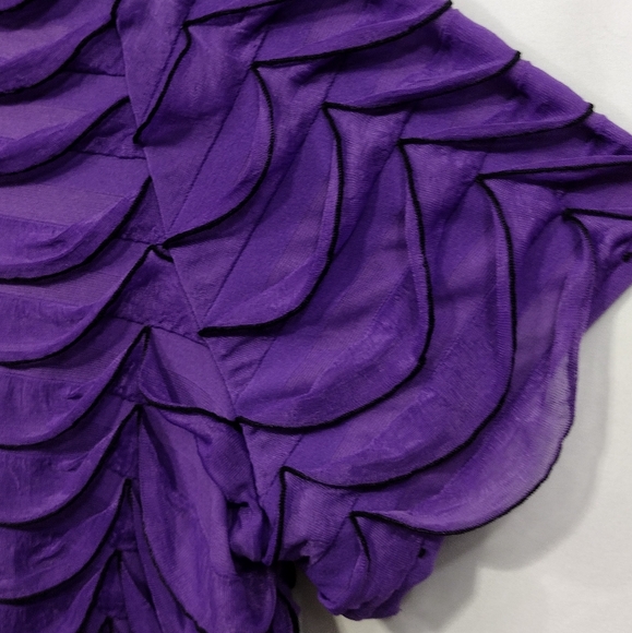 Notations Tiered Ruffled Blouse Women's 3X Purple Boho Retro Y2K Party Casual - Picture 3 of 7